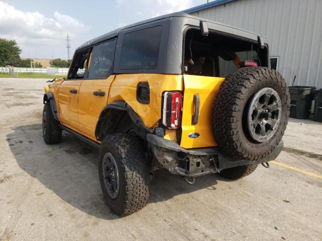 1FMEE5DH0MLB03102 - 2021 FORD BRONCO BAS YELLOW photo 3