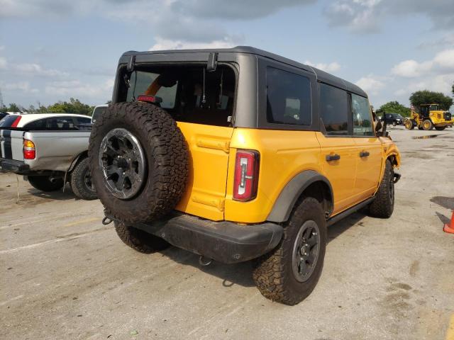 1FMEE5DH0MLB03102 - 2021 FORD BRONCO BAS YELLOW photo 4