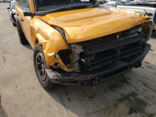 1FMEE5DH0MLB03102 - 2021 FORD BRONCO BAS YELLOW photo 9