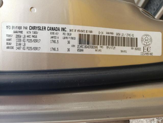 2C4RC1BG4ER383906 - 2014 CHRYSLER TOWN & COU BEIGE photo 10