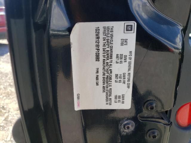 1G2WR12181F103682 - 2001 PONTIAC GRAND PRIX შავი ფოტო 10