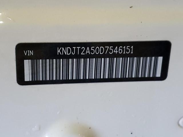 KNDJT2A50D7546151 - 2013 KIA SOUL WHITE photo 10