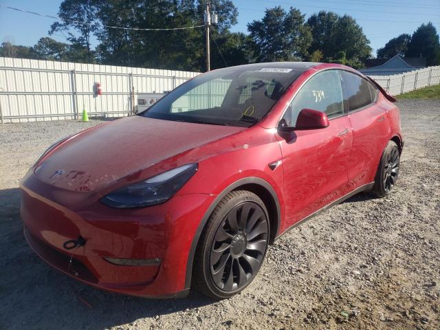 7SAYGDEF6NF372778 - 2022 TESLA MODEL Y أحمر صورة 2