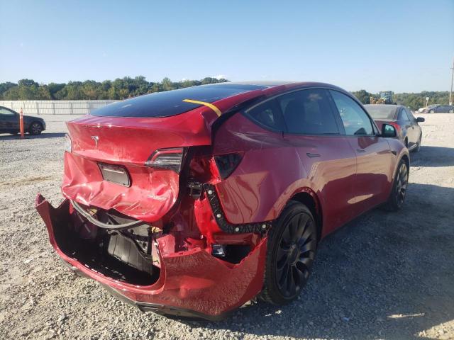 7SAYGDEF6NF372778 - 2022 TESLA MODEL Y أحمر صورة 4