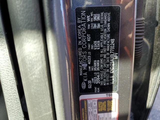 KNDJ23AU0L7731248 - 2020 KIA SOUL LX GRAY photo 10