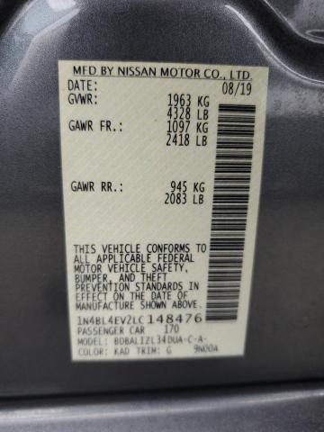 1N4BL4EV2LC148476 - 2020 NISSAN ALTIMA SL GRAY photo 10