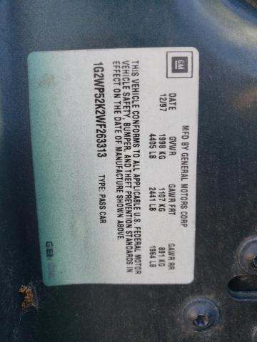 1G2WP52K2WF263313 - 1998 PONTIAC GRAND PRIX GREEN photo 10