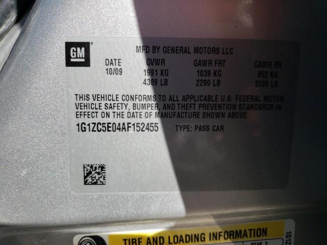 1G1ZC5E04AF152455 - 2010 CHEVROLET MALIBU 1LT 银色 照片 10