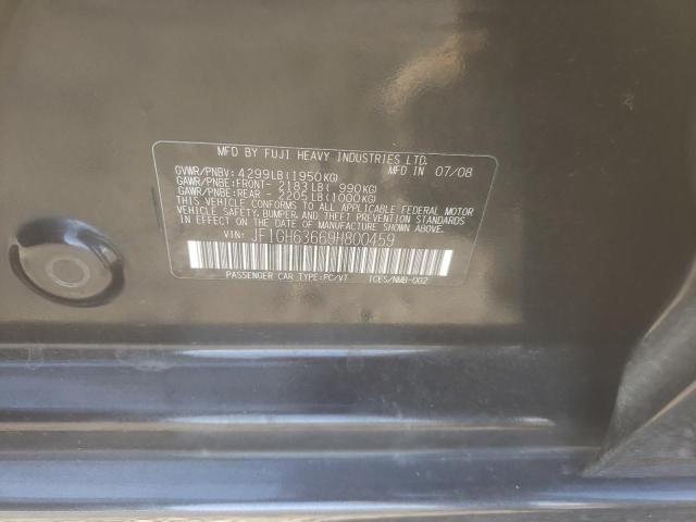 JF1GH63669H800459 - 2009 SUBARU IMPREZA OU BLACK photo 10