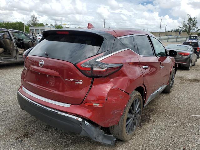 5N1AZ2DS2LN163883 - 2020 NISSAN MURANO PLA BURGUNDY photo 4