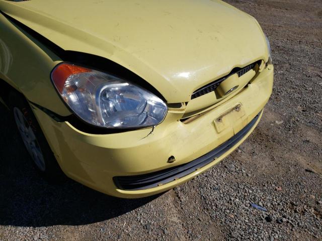 KMHCM3AC9AU184341 - 2010 HYUNDAI ACCENT YELLOW photo 9