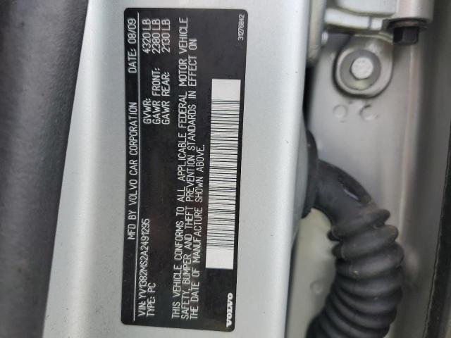 YV1382MS2A2491295 - 2010 VOLVO S40 2.4I SILVER photo 10