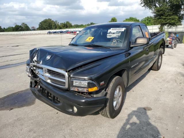 1B7GL22X7WS602466 - 1998 DODGE DAKOTA BLACK photo 2