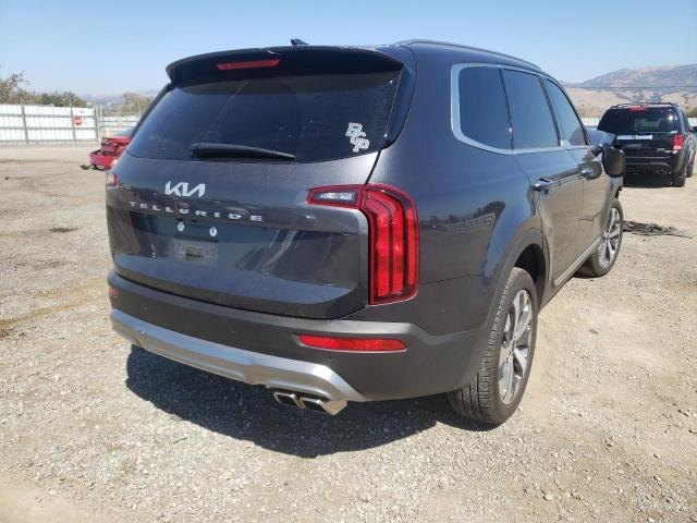 5XYP64HC1NG235897 - 2022 KIA TELLURIDE CHARCOAL photo 4