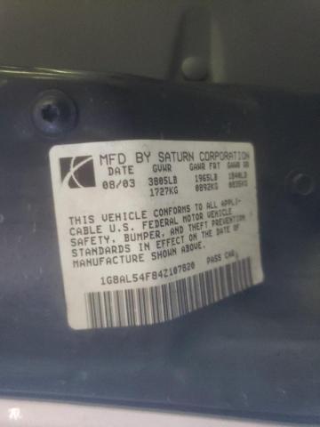 1G8AL54F84Z107820 - 2004 SATURN ION LEVEL 银色 照片 10