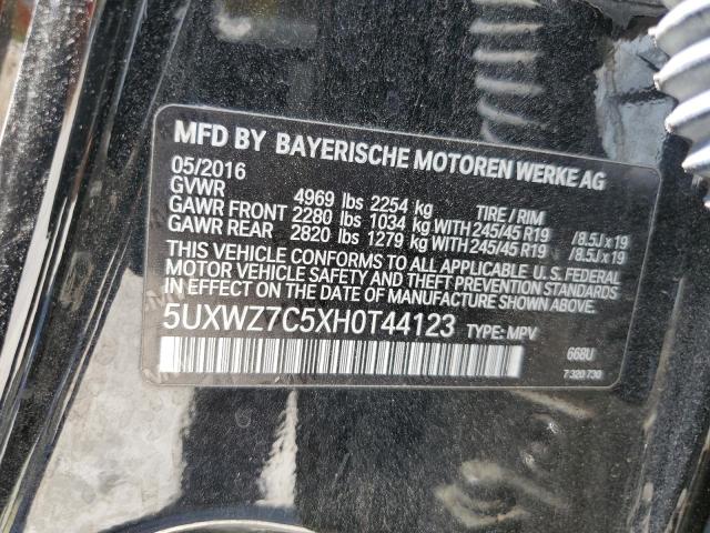 5UXWZ7C5XH0T44123 - 2017 BMW X3 SDRIVE2 BLACK photo 10