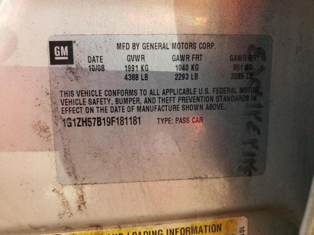 1G1ZH57B19F181181 - 2009 CHEVROLET MALIBU 1LT 米色 照片 10