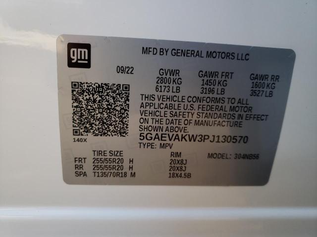 5GAEVAKW3PJ130570 - 2023 BUICK ENCLAVE ES WHITE photo 10