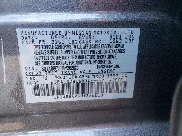 3N1AB8CV1MY282023 - 2021 NISSAN SENTRA SV GRAY photo 10