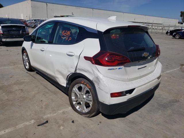 1G1FW6S02M4108118 - 2021 CHEVROLET BOLT EV LT WHITE photo 3