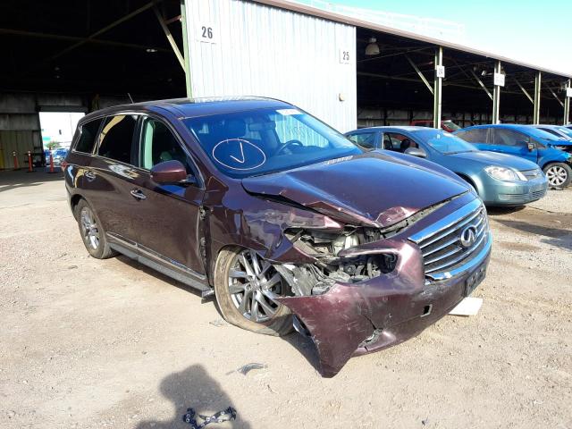 5N1AL0MM3DC325511 - 2013 INFINITI JX35 BURGUNDY photo 1