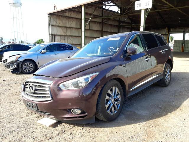 5N1AL0MM3DC325511 - 2013 INFINITI JX35 BURGUNDY photo 2