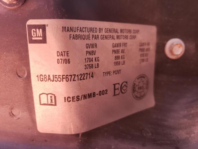 1G8AJ55F67Z122714 - 2007 SATURN ION LEVEL GRAY photo 10