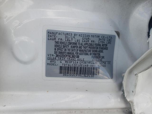 3N1CE2CP7KL362130 - 2019 NISSAN VERSA NOTE WHITE photo 10