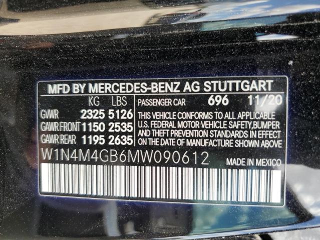 W1N4M4GB6MW090612 - 2021 MERCEDES-BENZ GLB 250 BLACK photo 10