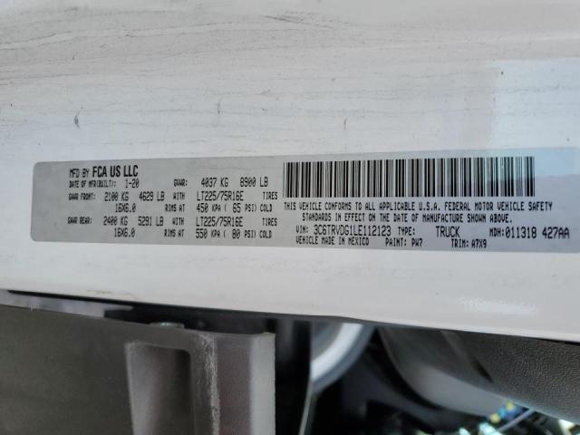 3C6TRVDG1LE112123 - 2020 RAM PROMASTER WHITE photo 10