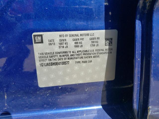 1G1JA5SH9E4108577 - 2014 CHEVROLET SONIC LS 蓝色 照片 10