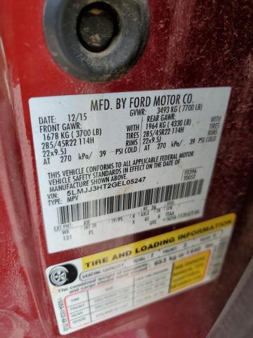 5LMJJ3HT2GEL05247 - 2016 LINCOLN NAVIGATOR 栗色 照片 10