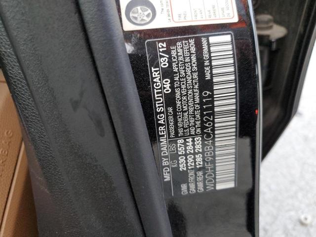 WDDHF9BB4CA621119 - 2012 MERCEDES-BENZ E 550 4MAT BLACK photo 10