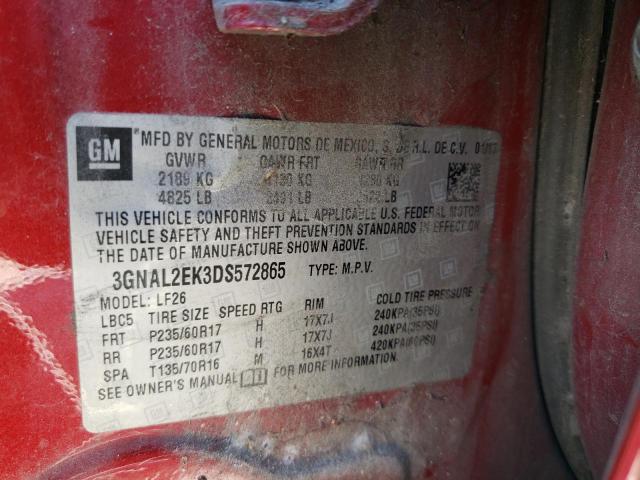 3GNAL2EK3DS572865 - 2013 CHEVROLET CAPTIVA LS 红色 照片 10