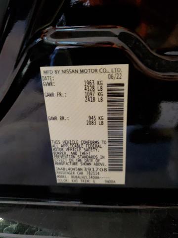 1N4BL4DV5NN391708 - 2022 NISSAN ALTIMA SV BLACK photo 10