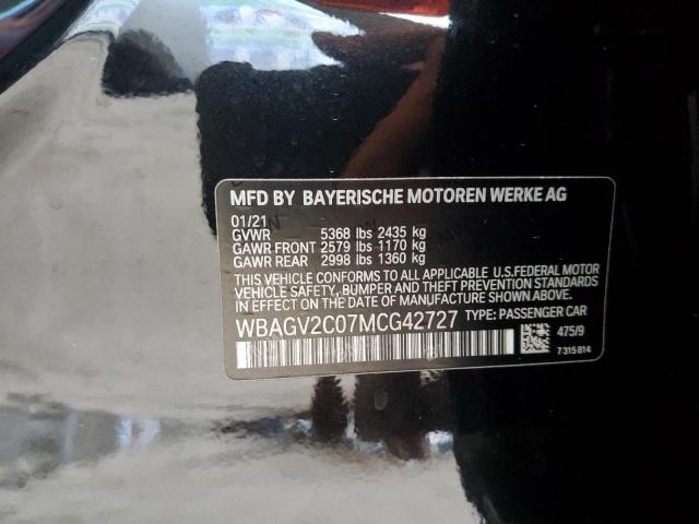 WBAGV2C07MCG42727 - 2021 BMW 840I Czarny zdjęcie 10