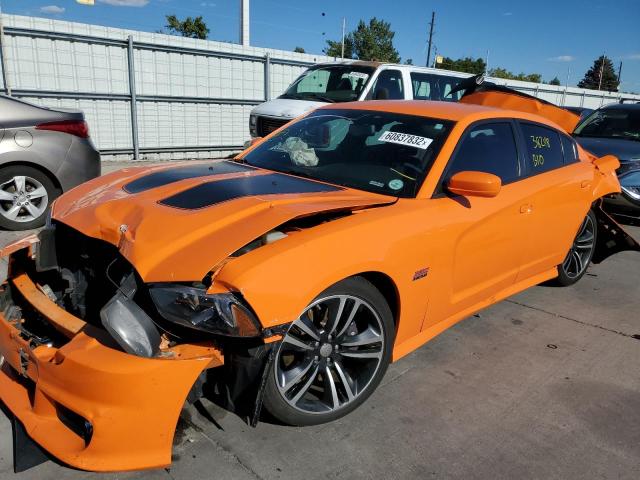 2C3CDXGJXEH140167 - 2014 DODGE CHARGER SU ORANGE photo 2