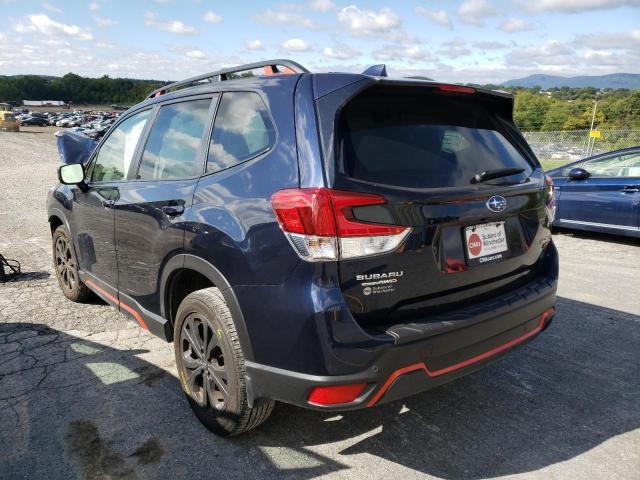 JF2SKARC5MH471897 - 2021 SUBARU FORESTER S BLUE photo 3