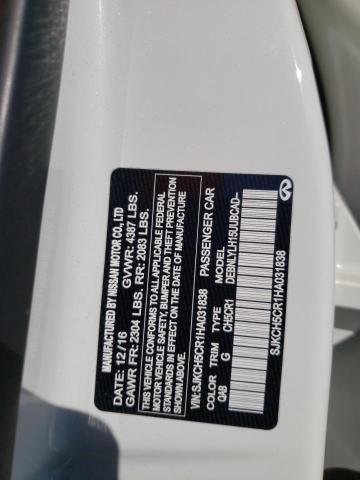 SJKCH5CR1HA031838 - 2017 INFINITI QX30 BASE WHITE photo 10