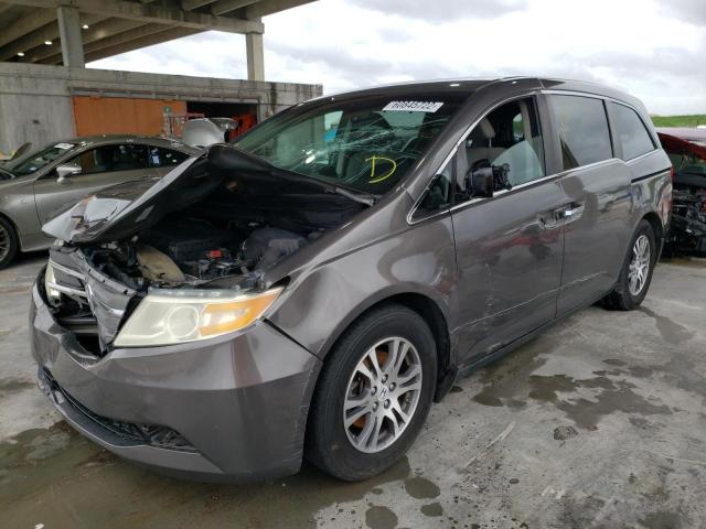 5FNRL5H48BB009844 - 2011 HONDA ODYSSEY EX GRAY photo 2