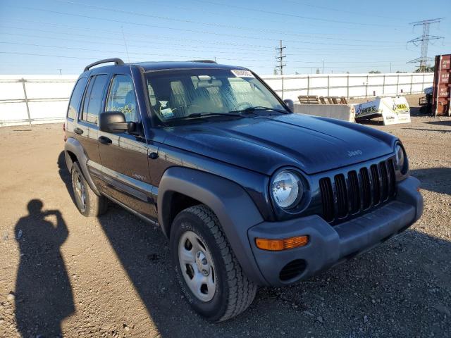 1J4GL48K24W286949 - 2004 JEEP LIBERTY SP BLUE photo 1