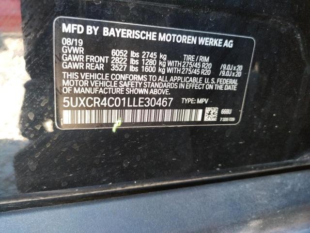 5UXCR4C01LLE30467 - 2020 BMW X5 SDRIVE BLACK photo 10