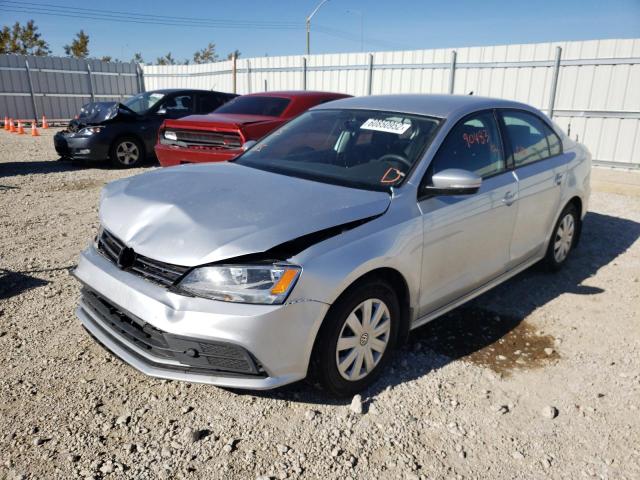 3VW2K7AJ1FM342658 - 2015 VOLKSWAGEN JETTA BASE فضي صورة 2