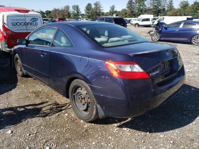 2HGFG12659H524431 - 2009 HONDA CIVIC LX BLUE photo 3