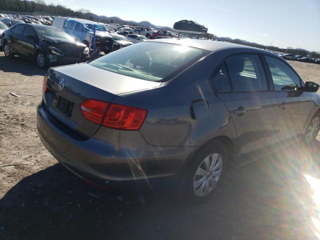 3VW2K7AJXDM391984 - 2013 VOLKSWAGEN JETTA BASE GRAY photo 4