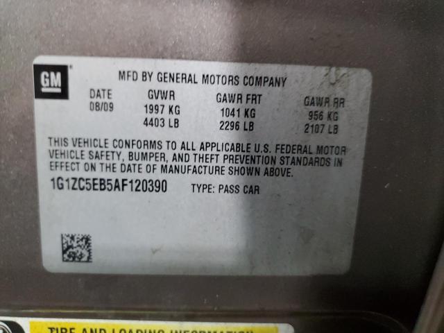 1G1ZC5EB5AF120390 - 2010 CHEVROLET MALIBU 1LT GRAY photo 10