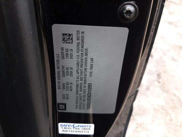 1G6DJ1E3XC0152883 - 2012 CADILLAC CTS PERFOR Siyah fotoğraf 10