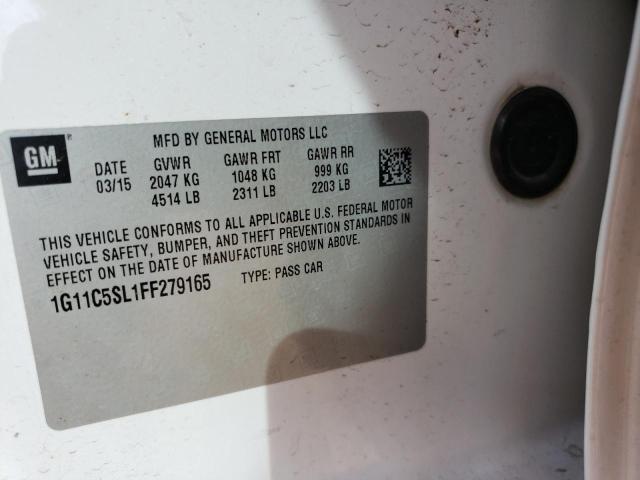 1G11C5SL1FF279165 - 2015 CHEVROLET MALIBU 1LT 白色 照片 10