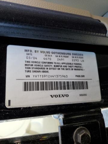 YV1TS91ZX41375963 - 2004 VOLVO S80 T6 ELI BLACK photo 10