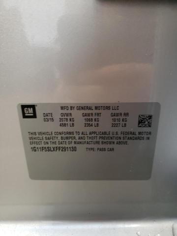 1G11F5SLXFF291130 - 2015 CHEVROLET MALIBU LTZ ვერცხლისფერი ფოტო 10